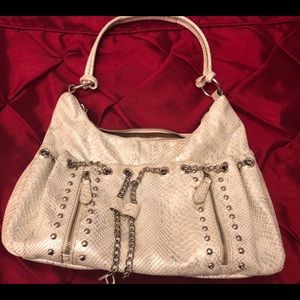 rampage white “snake skin” purse!